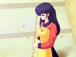 Woman yellow red dress bamboo - dress holding free wallpaper