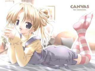 Girl bed striped stockings manga - striped free wallpaper