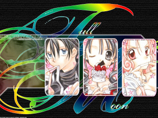 Anime characters rainbow swirls night - anime visual free wallpaper for desktop