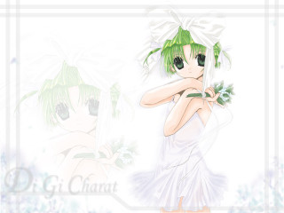 Girl white dress green plant - a green plant free wallpaper