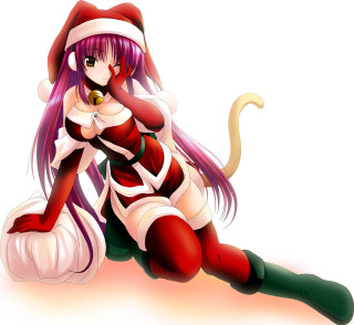 Santa woman anime furry christmas - free christmas wallpaper for tablet