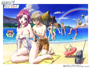 Beach couple rainbow cartoon graphics - the beach free wallpaper for desktop