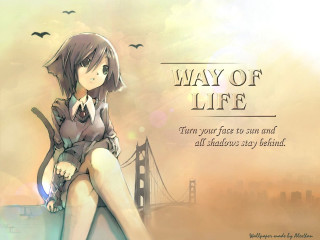 Girl ledge city quote anime - life free wallpaper