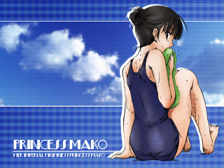 Woman sitting sky clouds bikini - a sky background behind her free wallpaper