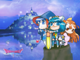 Cliff castle lake cartoon 4girls - a cliff free wallpaper