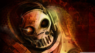 Skull gas mask painting artwork - a gas mask free wallpaper