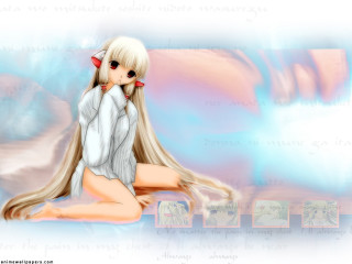 Girl longhair sitting clouds anime - net art free wallpaper