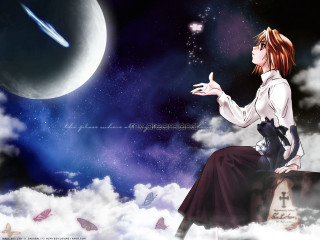 Clouds suitcase moon shootingstar anime - shooting free wallpaper