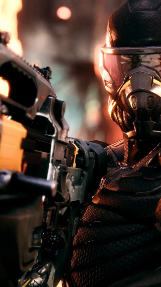 Man gas mask gun eve - unreal engine 5 free wallpaper for mobile