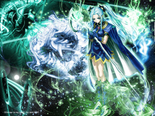 Anime sword demon greenlight hologram - a anime character free wallpaper for desktop