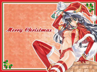 Santa woman brick wall christmas - merry free wallpaper