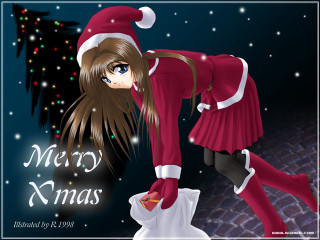 Santa woman on toilet snowy - a christmas tree free wallpaper