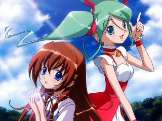 Anime girls blue eyes clouds - two anime girl free wallpaper for desktop