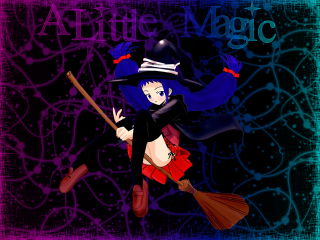 Alice prin witch flying purple - a broom and a hat free wallpaper