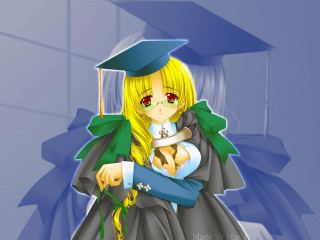 Graduation girl anime honeycomb roses - a rose free wallpaper