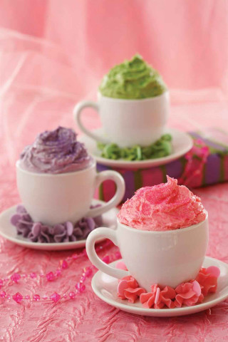 Three cups pink green decorations - decoration free wallpaper