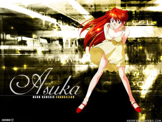 Anime girl red hair yellow - free anime wallpaper