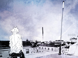 Man roof city streetlight neo - alexander jansson free wallpaper