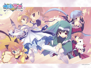 Anime group puzzle moon animals - cloud and a sky free wallpaper