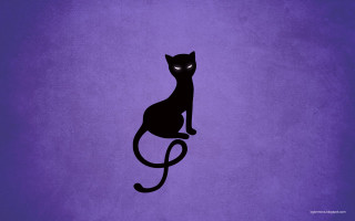 Black cat glowing eyes purple - arcane free wallpaper