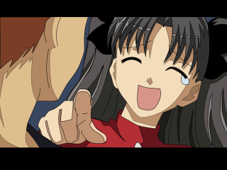 Girl smile pointing turtleneck manga - a hand free wallpaper