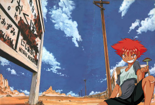 Girl sitting sign pole background - the ground next free wallpaper