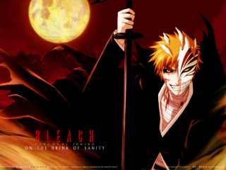 Fullmoon samurai redsky orangehair redmoon - a sword in front free wallpaper