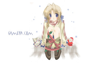 Girl christmas scarf santa hat - a christmas decoration free wallpaper