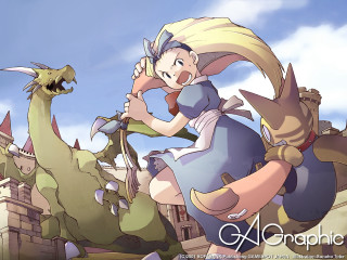 Cartoon dragon castle woman blonde - a cartoon character riding free wallpaper