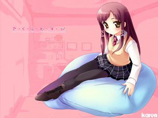 Chizuko yoshida pink background sitting 2 - a pillow free wallpaper