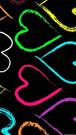 Black background colorful numbers marker - neon color free wallpaper