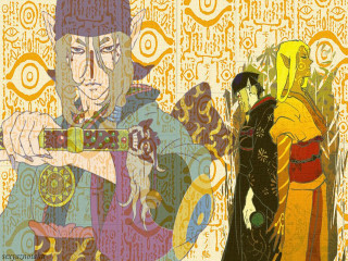 Two men sword background words - a drawing free wallpaper for desktop