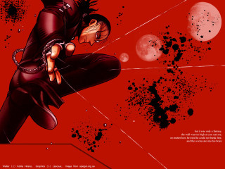 Man black suit chains blood - blood splatter free wallpaper