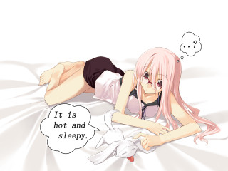 Woman bunny cat anime speech - the floor free wallpaper for desktop