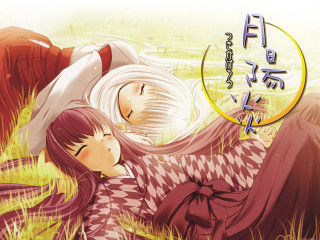 Couple grass field kimono sleeping - field next free wallpaper for desktop