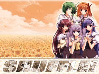 Anime girls sunflowers future manga - cheng shifa free wallpaper