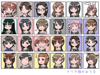 Anime characters mosaic various expressions - rpg portrait free wallpaper