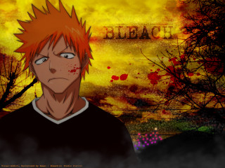Red haired man blood splatter - a black shirt free wallpaper for desktop