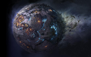 Space station galaxy star blue - the center free wallpaper