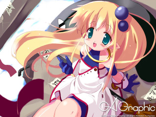 Anime girl blonde long hair 3 - music free wallpaper