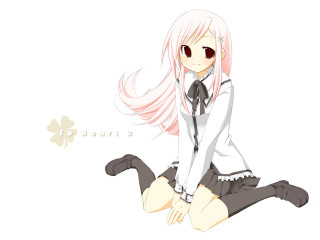 Pink haired girl sitting school - purism free wallpaper