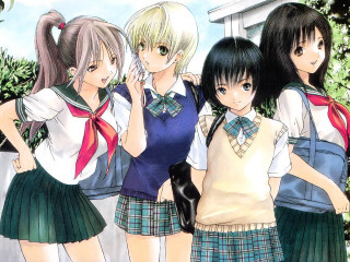 Group girls school uniforms hands - a group of girls free wallpaper
