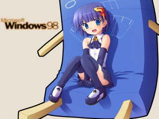 Girl blue chair windows8 8k - a blue chair free wallpaper