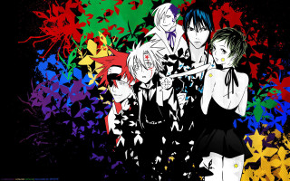 Anime characters colorful background paint - a group of anime characters free wallpaper