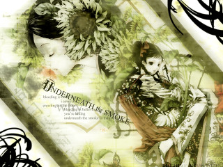 Gothic digitalpainting flower hair bird - a digital painting of a woman free wallpaper