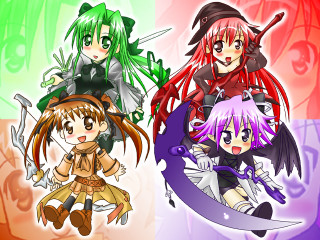 Anime 4girls witch demon rayonism - a demon free wallpaper