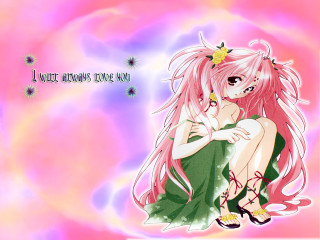 Pink hair girl sunset flower - sweet free wallpaper