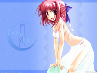 Pink hair girl beachball bikini - a pillow free wallpaper