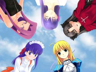 Anime girls blue sky giantess - giantess art free wallpaper