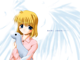 Girl dolphin angel wings anime - a girl holding free wallpaper